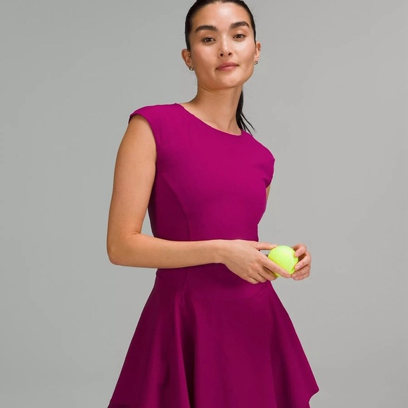 Lululemon Everlux Mesh Back Tennis Dress - Magenta Fit-and-Flare Size 10 - Picture 2 of 8